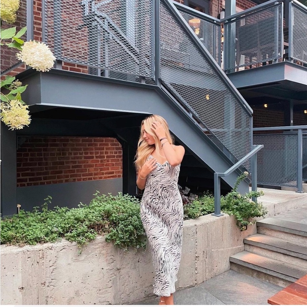 Black and White Zebra Print Maxi Dress